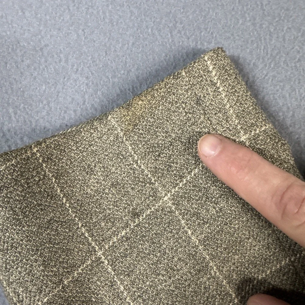 Ralph Ralph Lauren Blazer Mens 46 Tan Heathered Window Check Wool Silk Linen VTG